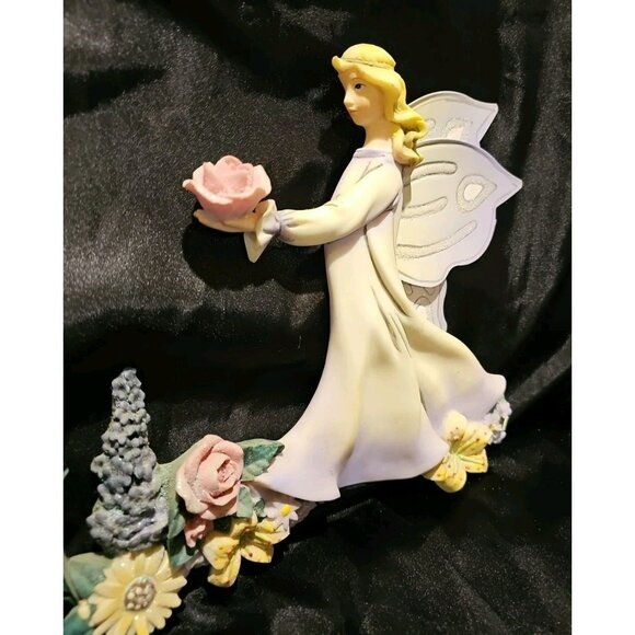 Set Of 2 Flower Fairy Pixie Wall Hangings Garden Angels 10x12” 2005 Art Deco - Picture 5 of 10